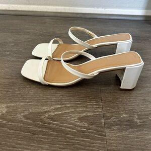 Elegant White Women's Block Heel Sandals